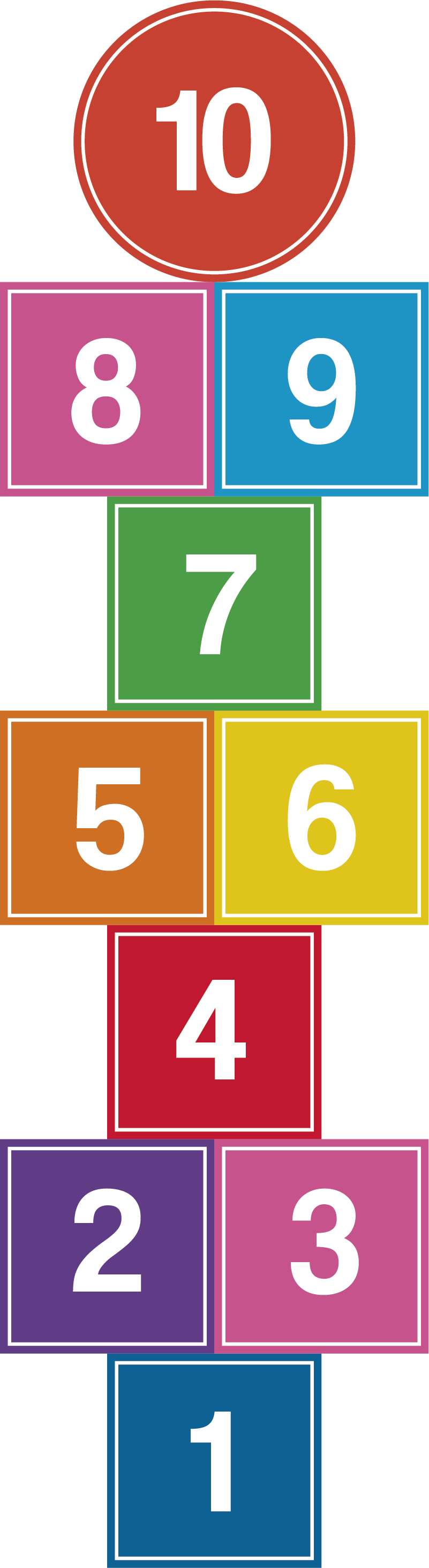 Colorful hopscotch gaming vinyl rug - TenStickers