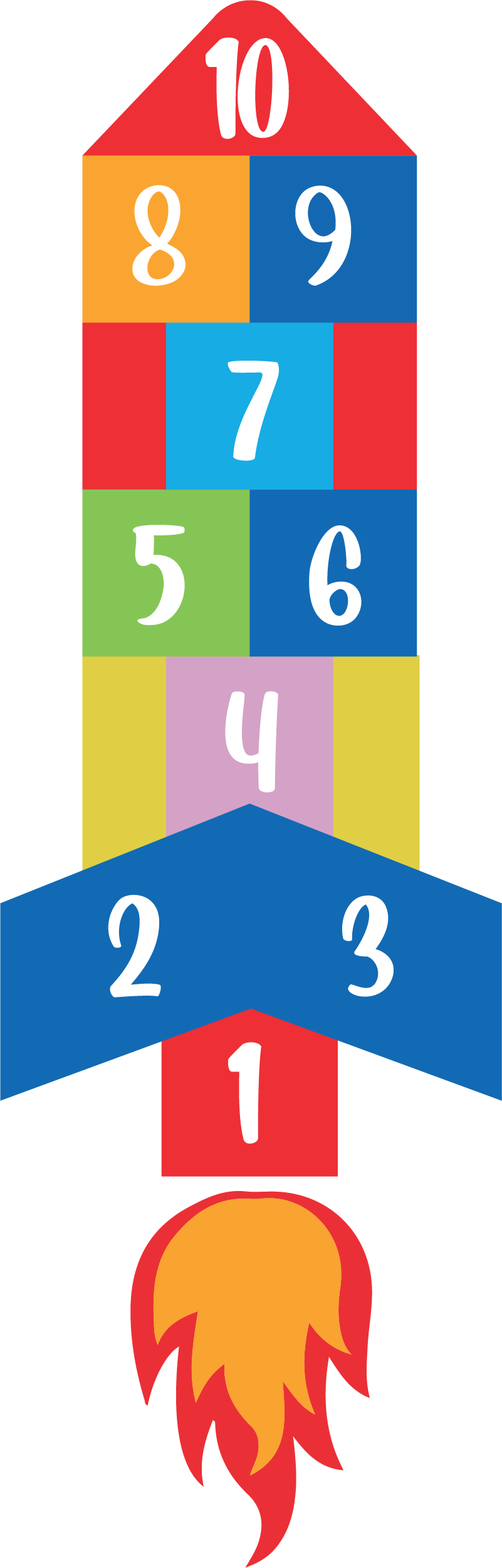 Gaming vinyl rug hopscotch rocket - TenStickers