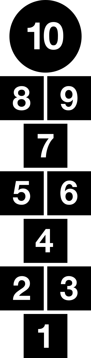 Gaming vinyl rug with hopscotch design - TenStickers