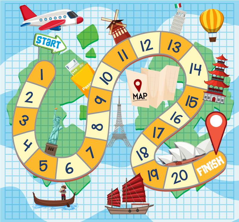 Gaming vinyl rug board game map design - TenStickers