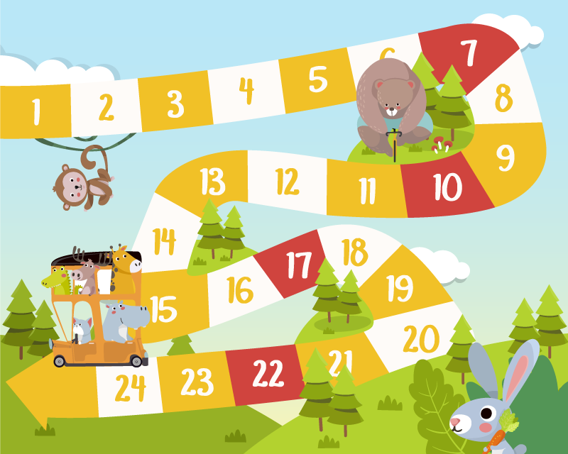 Gaming vinyl rug wildlife board game cartoon - TenStickers