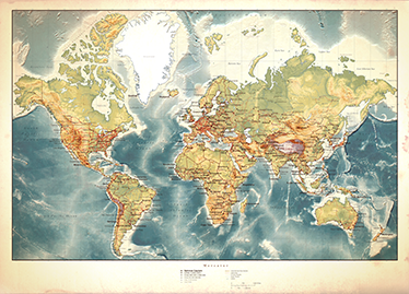World map vinyl rug vintage world map vinyl rug - TenStickers
