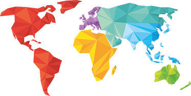 World map vinyl rug geometric world map wall vinyl - TenStickers