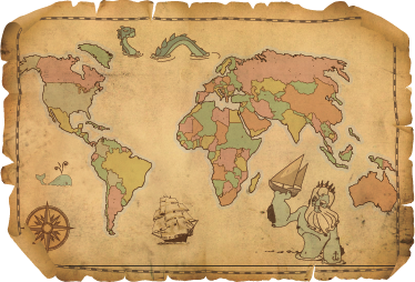World map vinyl rug vintage decorative map rug - TenStickers