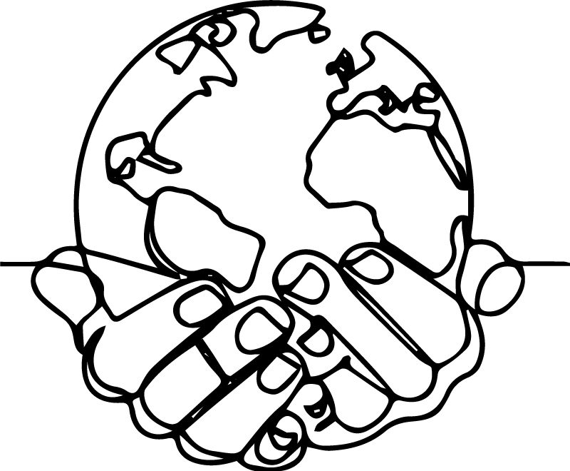 World map vinyl rug minimalist earth - TenStickers