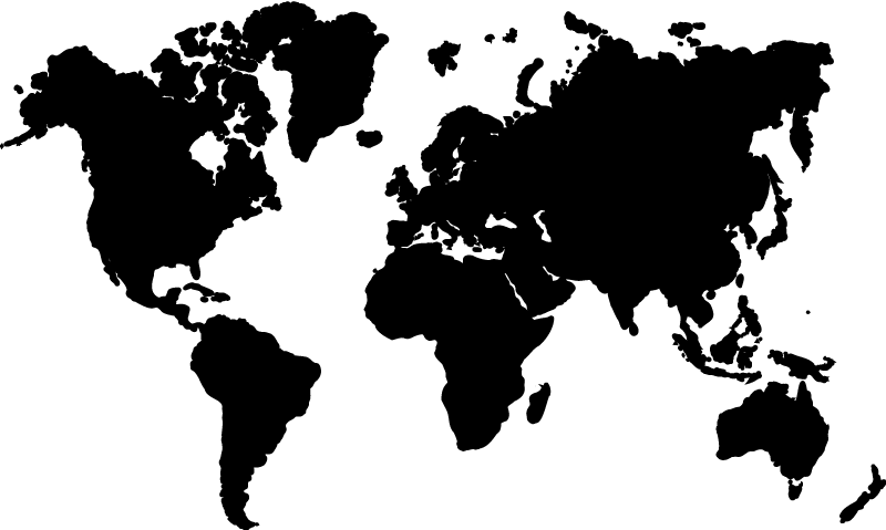 World map vinyl rug in monochrome design - TenStickers