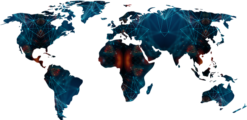 World map vinyl rug with geometrical design - TenStickers