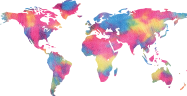 World map vinyl rug tie dye design - TenStickers