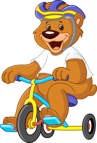 Kids vinyl rug bear cyclist - TenStickers