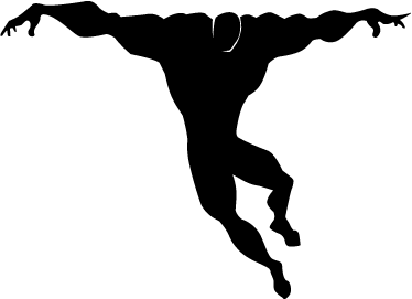 Kids vinyl rug jumping superhero design - TenStickers