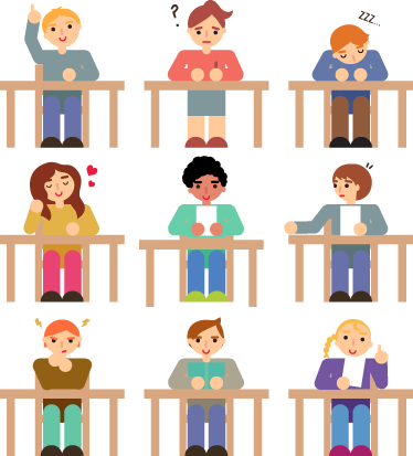 Kids vinyl rug student desk sticker collection - TenStickers