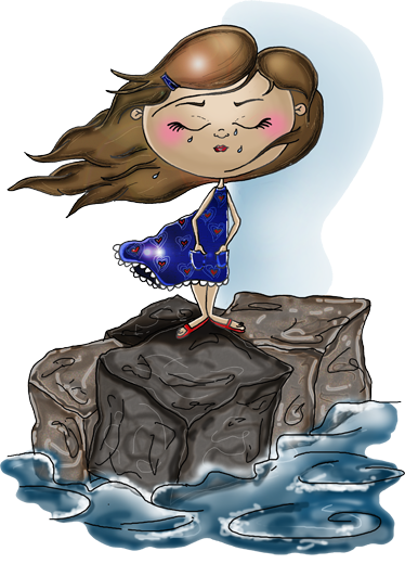 Kids vinyl rug girl by the sea - TenStickers