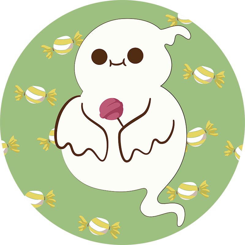 Kids vinyl rug fun ghost for children - TenStickers