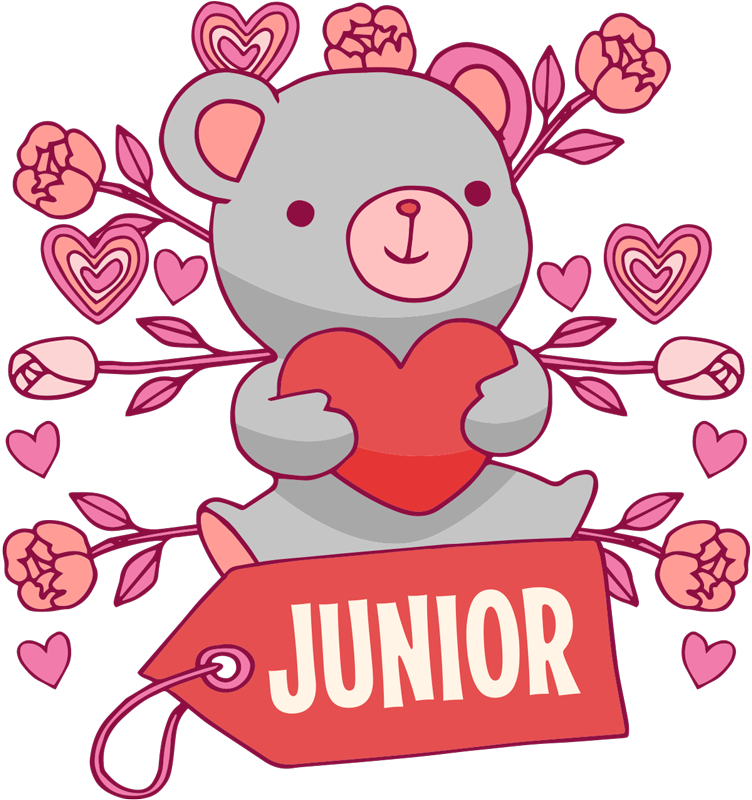 Kids vinyl rug bear heart and name - TenStickers