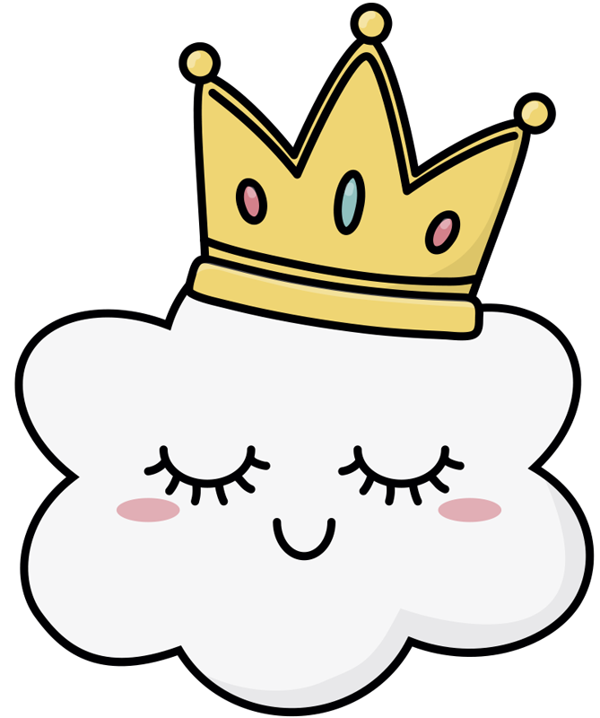 Kids vinyl rug crowned clouds design - TenStickers