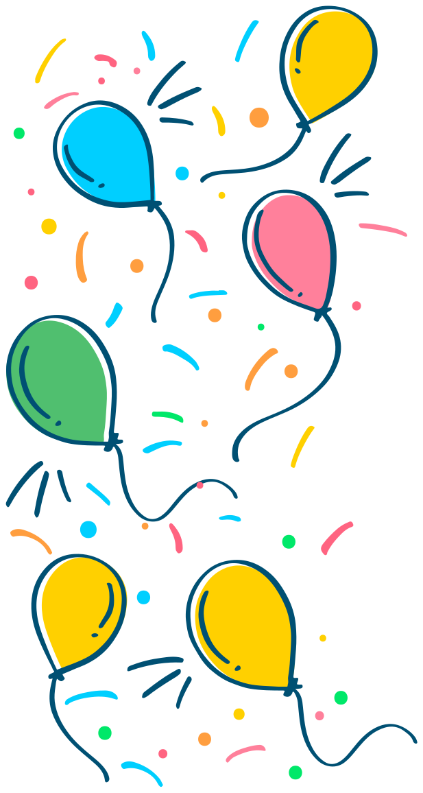 Kids vinyl rug with confetti balloon design - TenStickers