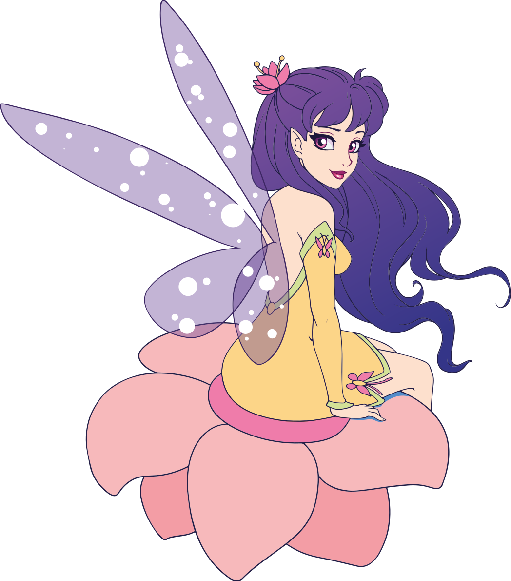 Kids vinyl rug with a cute fairy on a flower - TenStickers