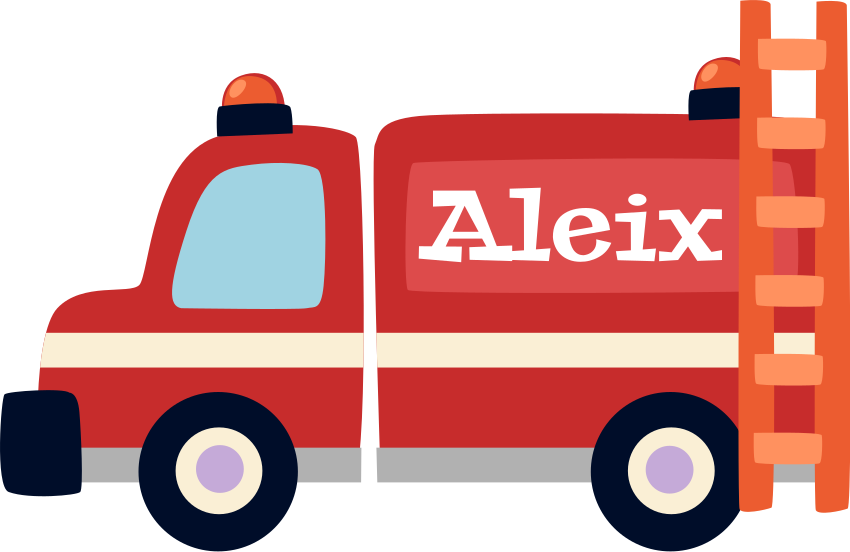 Kids vinyl rug colorful fire truck - TenStickers