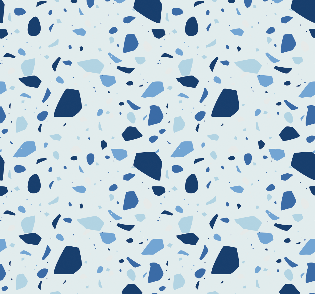 Bathroom vinyl rug in blue terrazzo design - TenStickers
