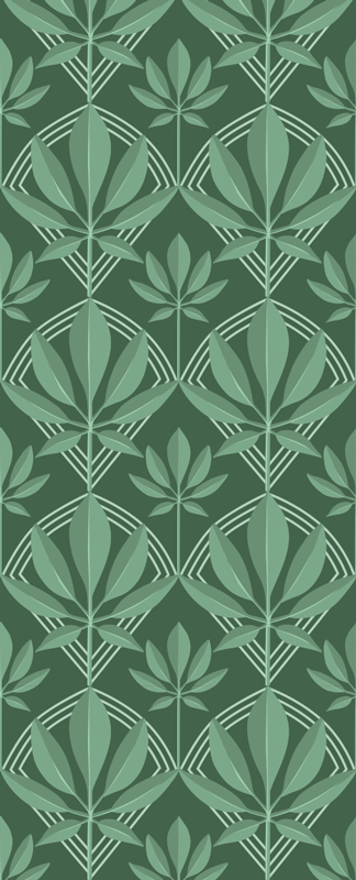 Bathroom vinyl rug art deco small bottle green leaves - TenStickers