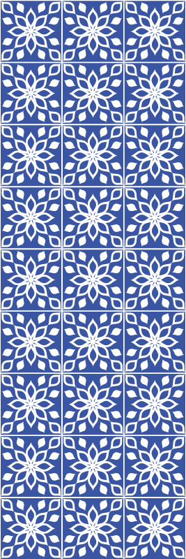 Bathroom vinyl rug in blue southern tile design - TenStickers