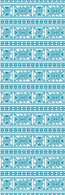 Blue pattern bathroom vinyl rug - TenStickers