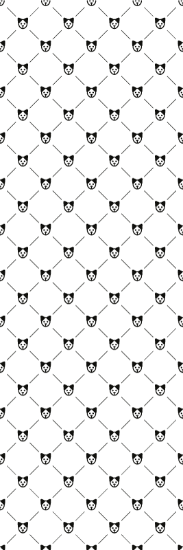Bathroom vinyl rug with black and white dog pattern - TenStickers