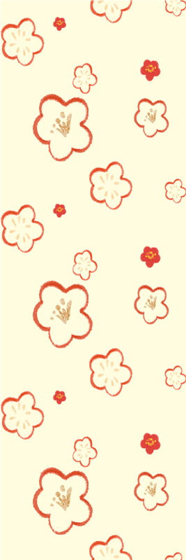 Red and cream daphne flower pattern bathroom vinyl rug - TenStickers
