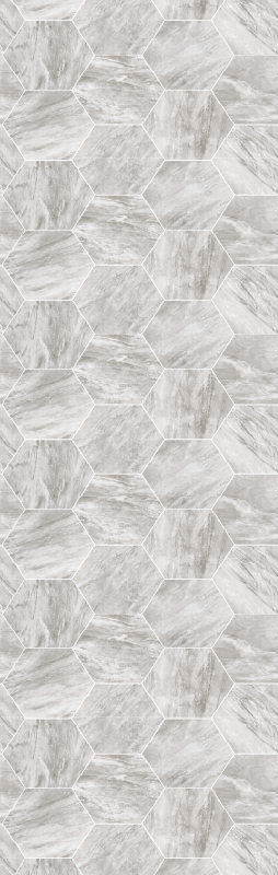 Bathroom vinyl rug with gold marble hexagonal design - TenStickers