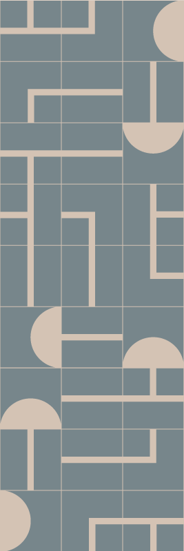 Bathroom vinyl rug in greyish blue geometric design - TenStickers