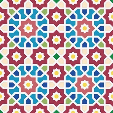 Bathroom vinyl rug arabic hydraulic tile design - TenStickers