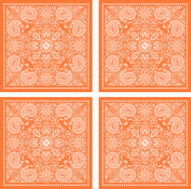 Bathroom vinyl rug paisley tile design - TenStickers