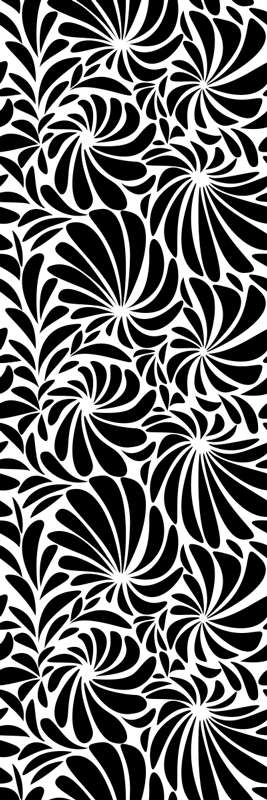 Hojas blancas bathroom vinyl rug - TenStickers