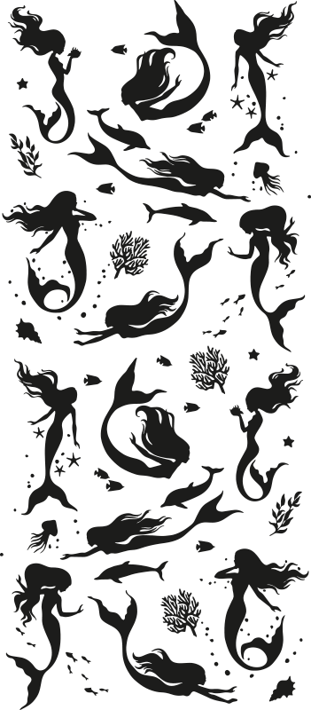 Bathroom vinyl rug mermaid shower vinyl - TenStickers