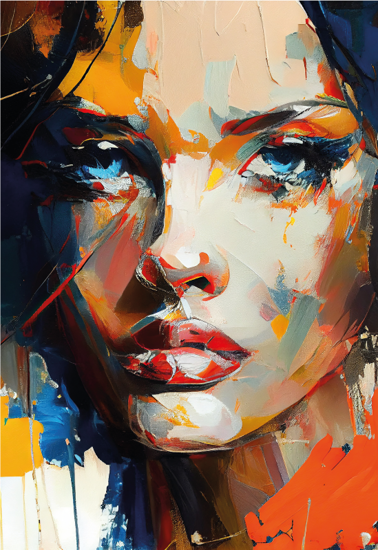 Colorful face painting bathroom vinyl rug - TenStickers