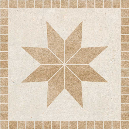 Bathroom vinyl rug in brown star tile design - TenStickers