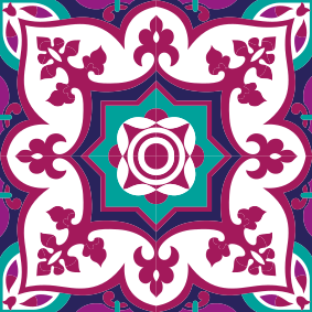 Bathroom vinyl rug in pink moroccan tile pattern - TenStickers