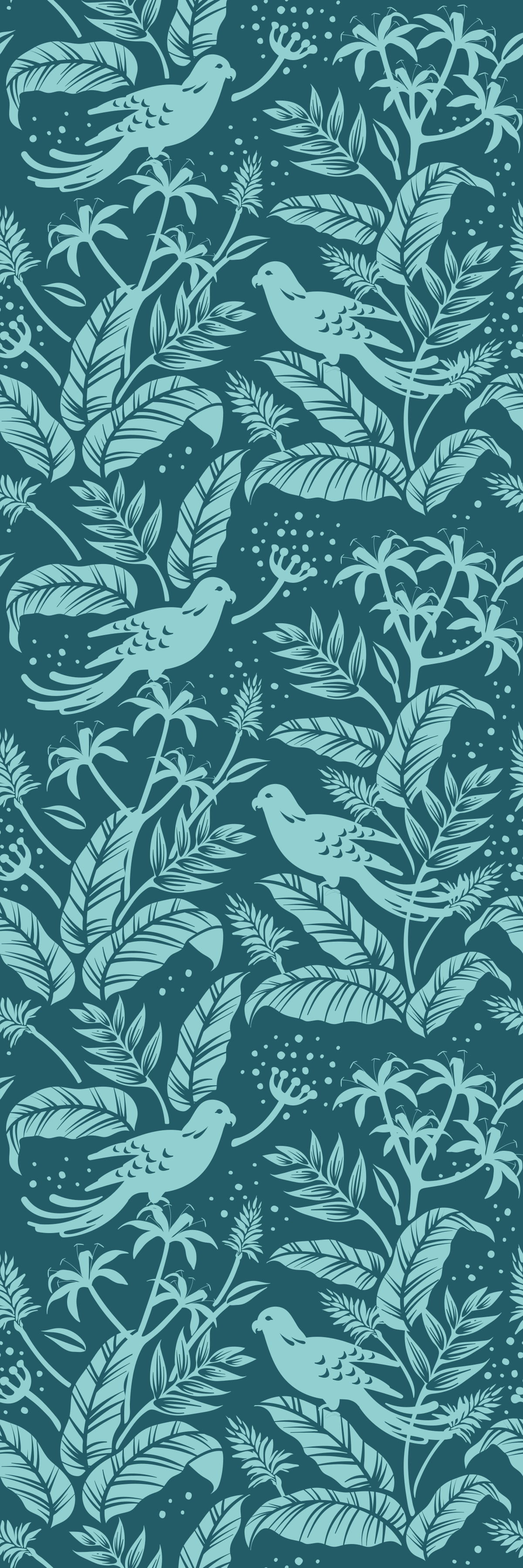 Turquoise flying birds bathroom vinyl rug - TenStickers