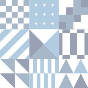 Bathroom vinyl rug with geometric blue pattern - TenStickers