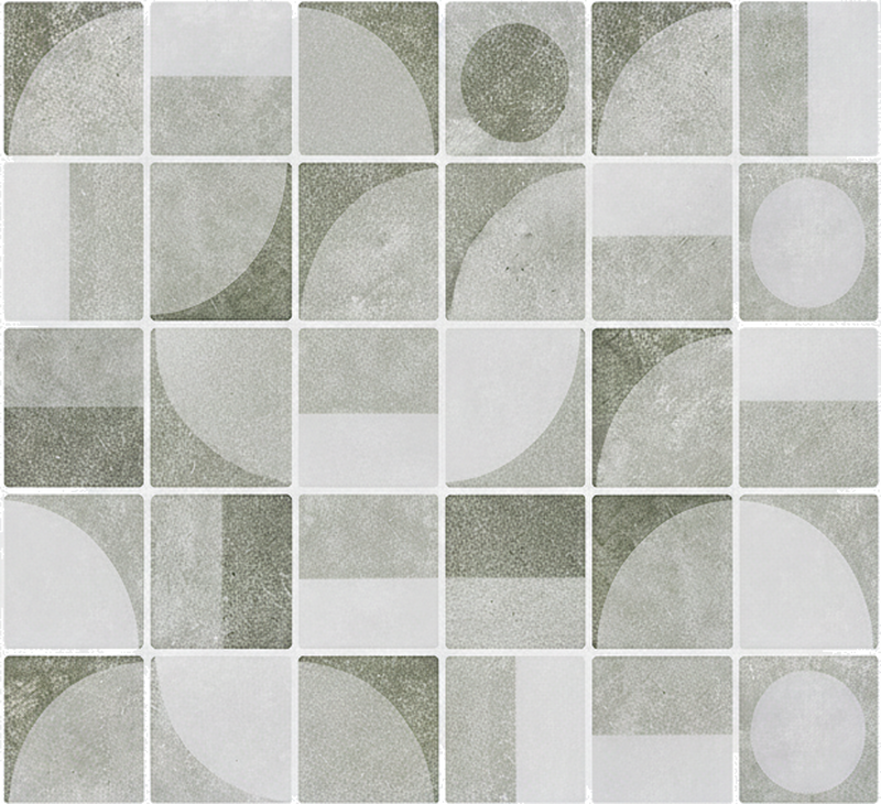 Bathroom vinyl rug with abstract grey shapes - TenStickers