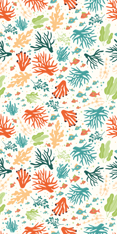 Colorful coral bathroom vinyl rug - TenStickers