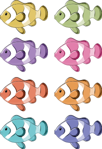 Bathroom vinyl rug clown fish shower screen decals - TenStickers