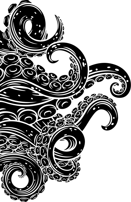 Bathroom vinyl rug with octopus tentacles design - TenStickers