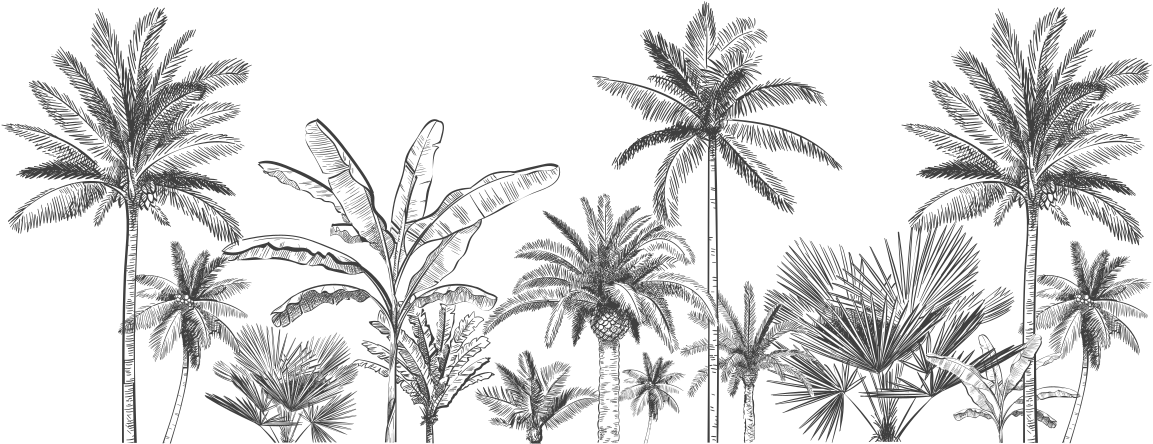 Bathroom vinyl rug tropical trees design - TenStickers