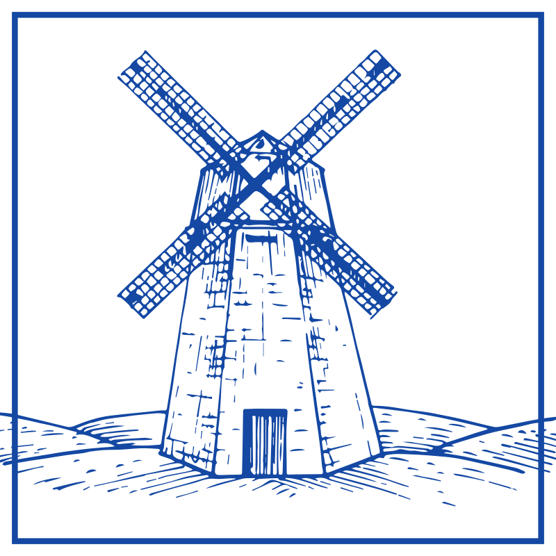 Delfts blue mill kitchen vinyl rug - TenStickers