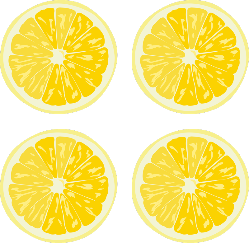 Kitchen vinyl rug sliced lemons sticker pack - TenStickers