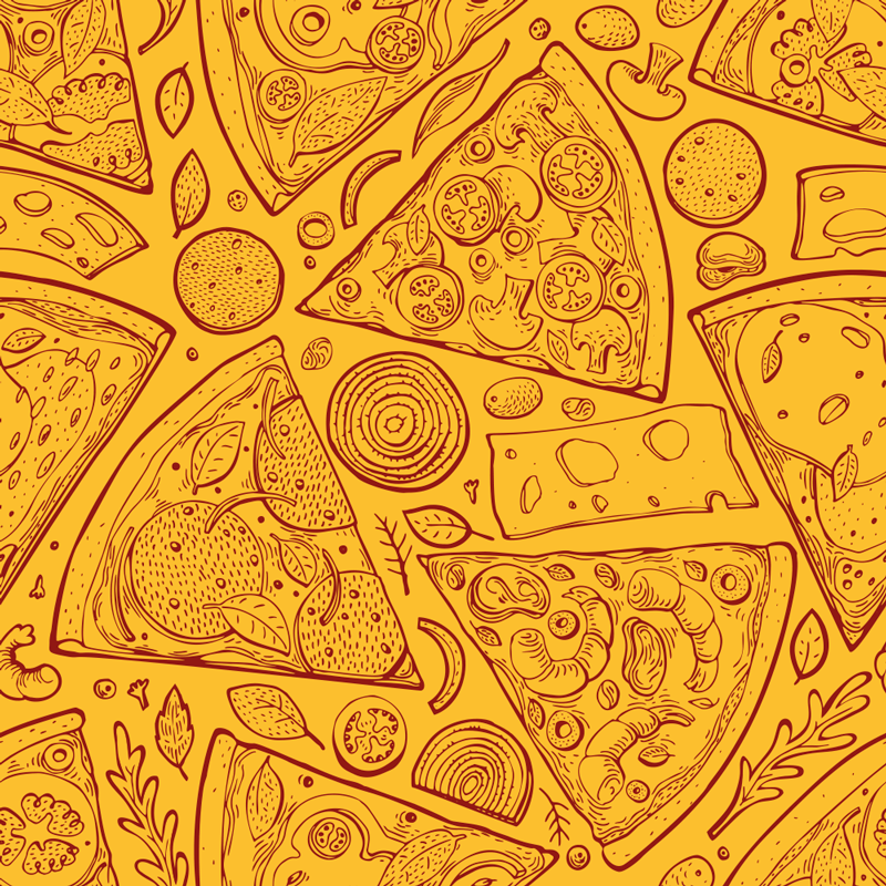 Kitchen vinyl rug with italian food icons - TenStickers