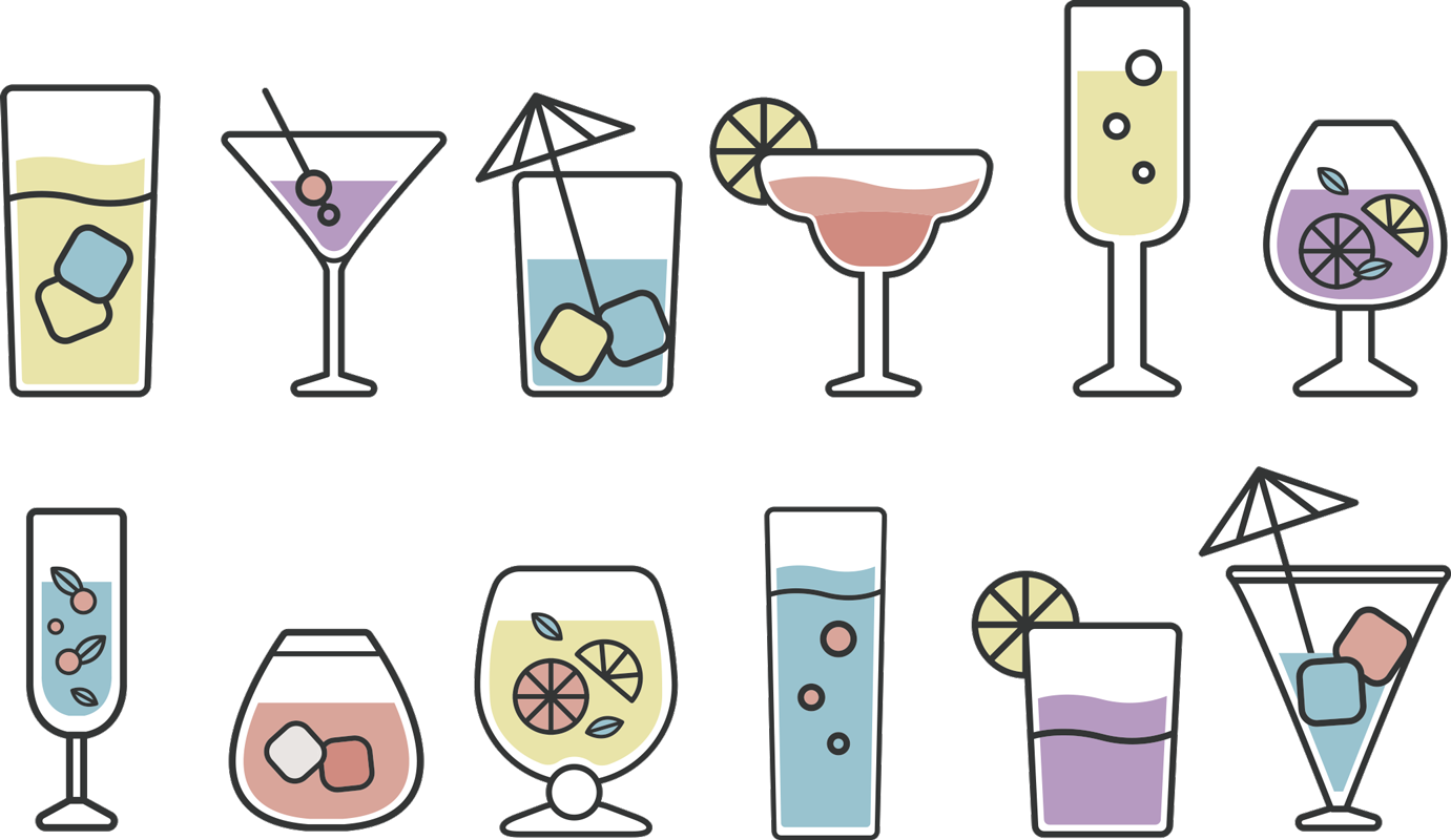 Kitchen vinyl rug cocktails decal - TenStickers