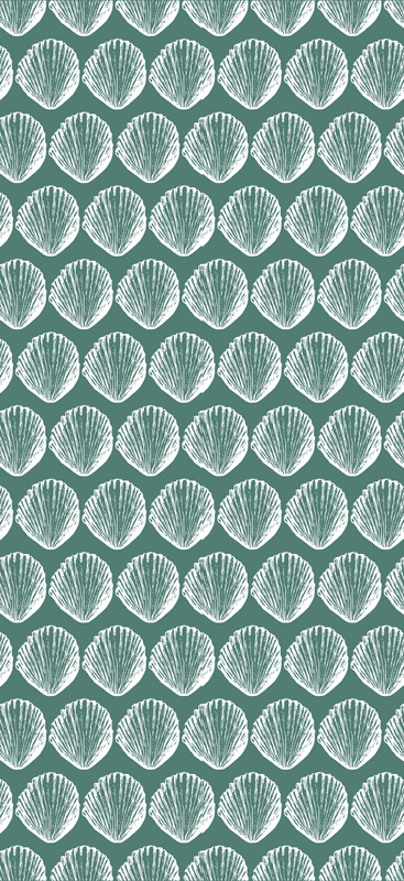 Kitchen vinyl rug retro seashell pattern mat - TenStickers