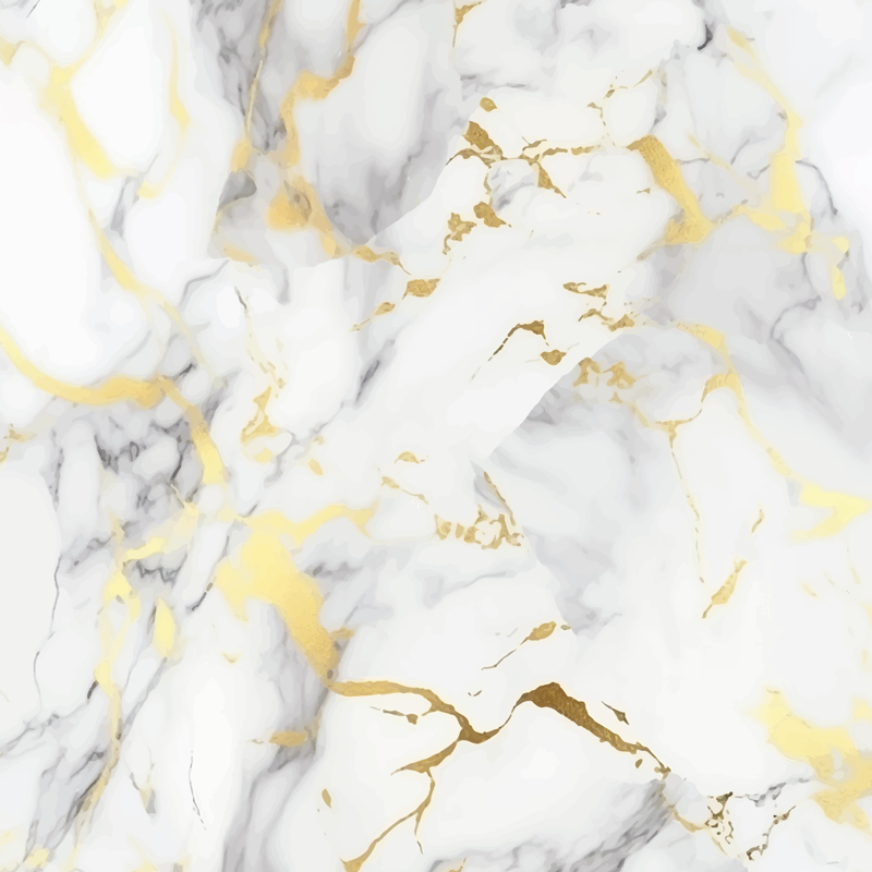Kitchen vinyl rug in white marble with gold veins - TenStickers